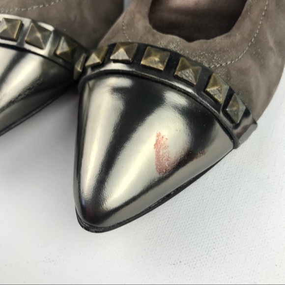 AGL Brown Pyramid Stud Pointy Toe Pump - Picture 7 of 8